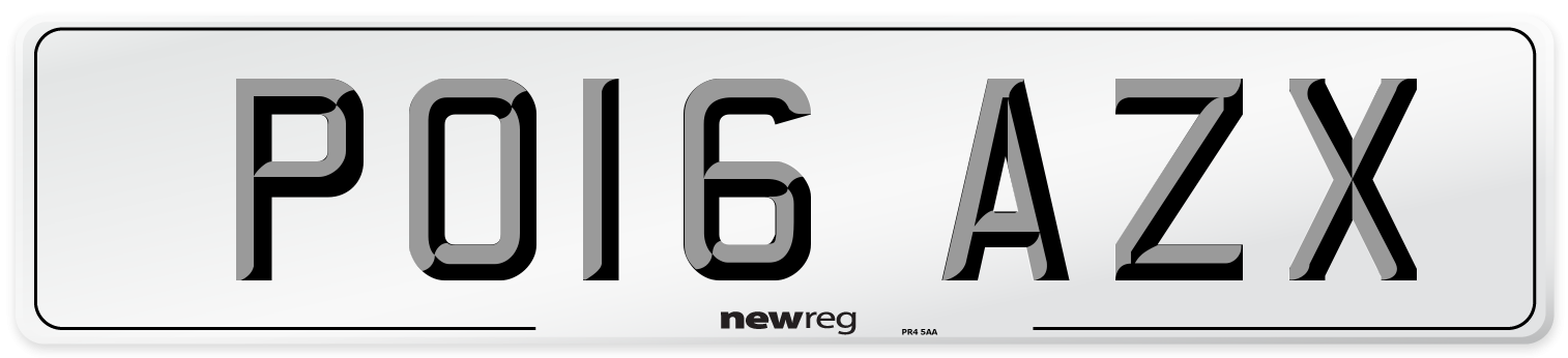 PO16 AZX Number Plate from New Reg